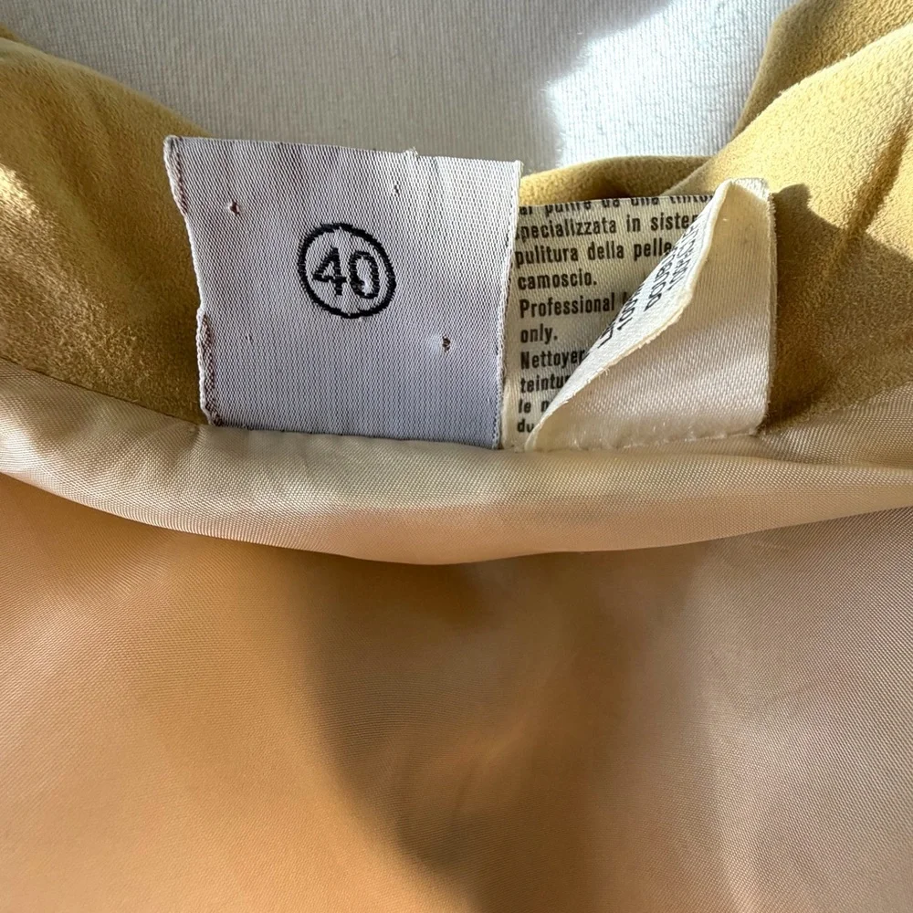 Krizia VTG Sheepskin Suede Button-Front Jacket, tan, IT40 but modern XS, EUC - Picture 14 of 15